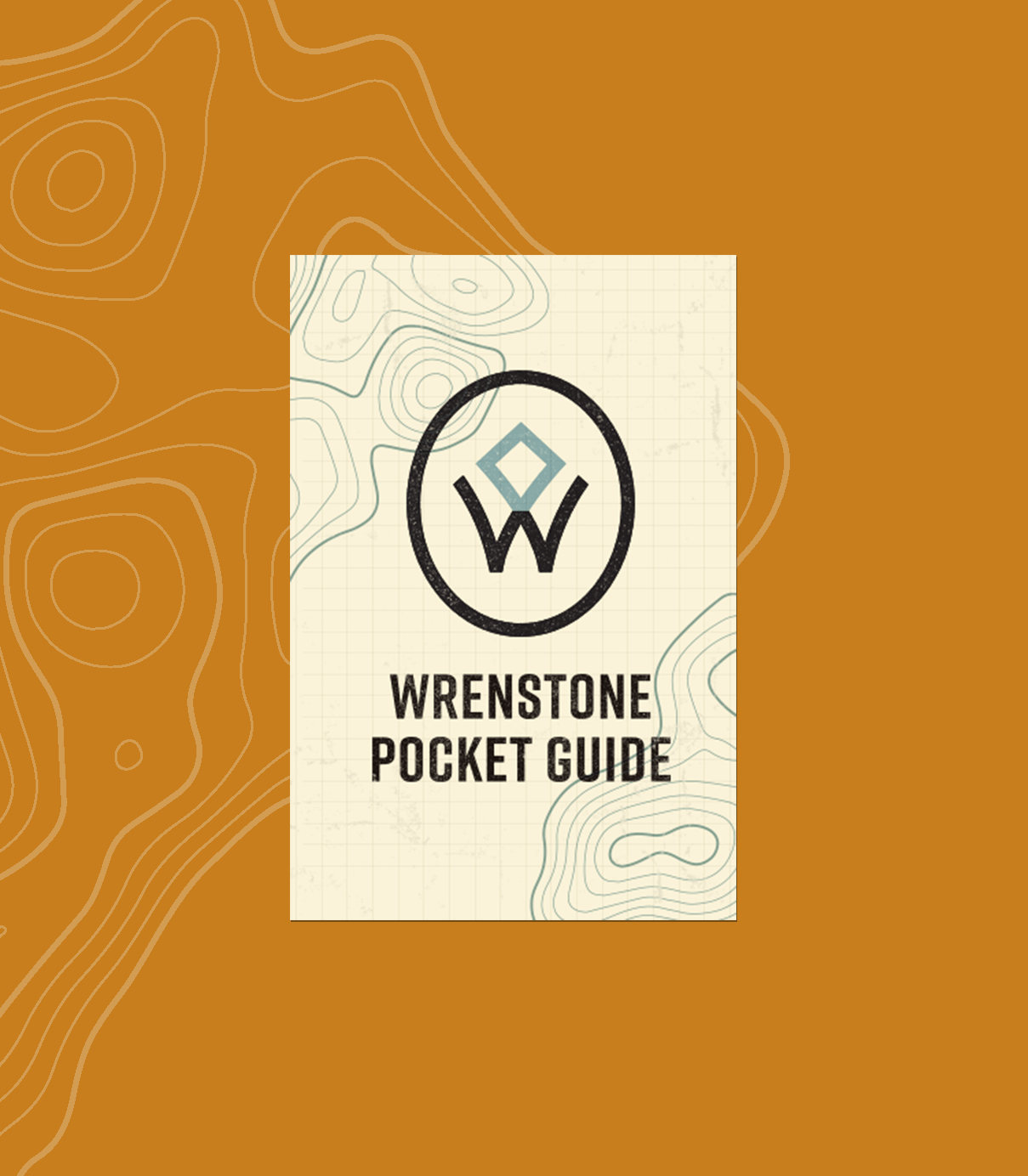 Wrenstone pocket guide brochure front on an orange background
