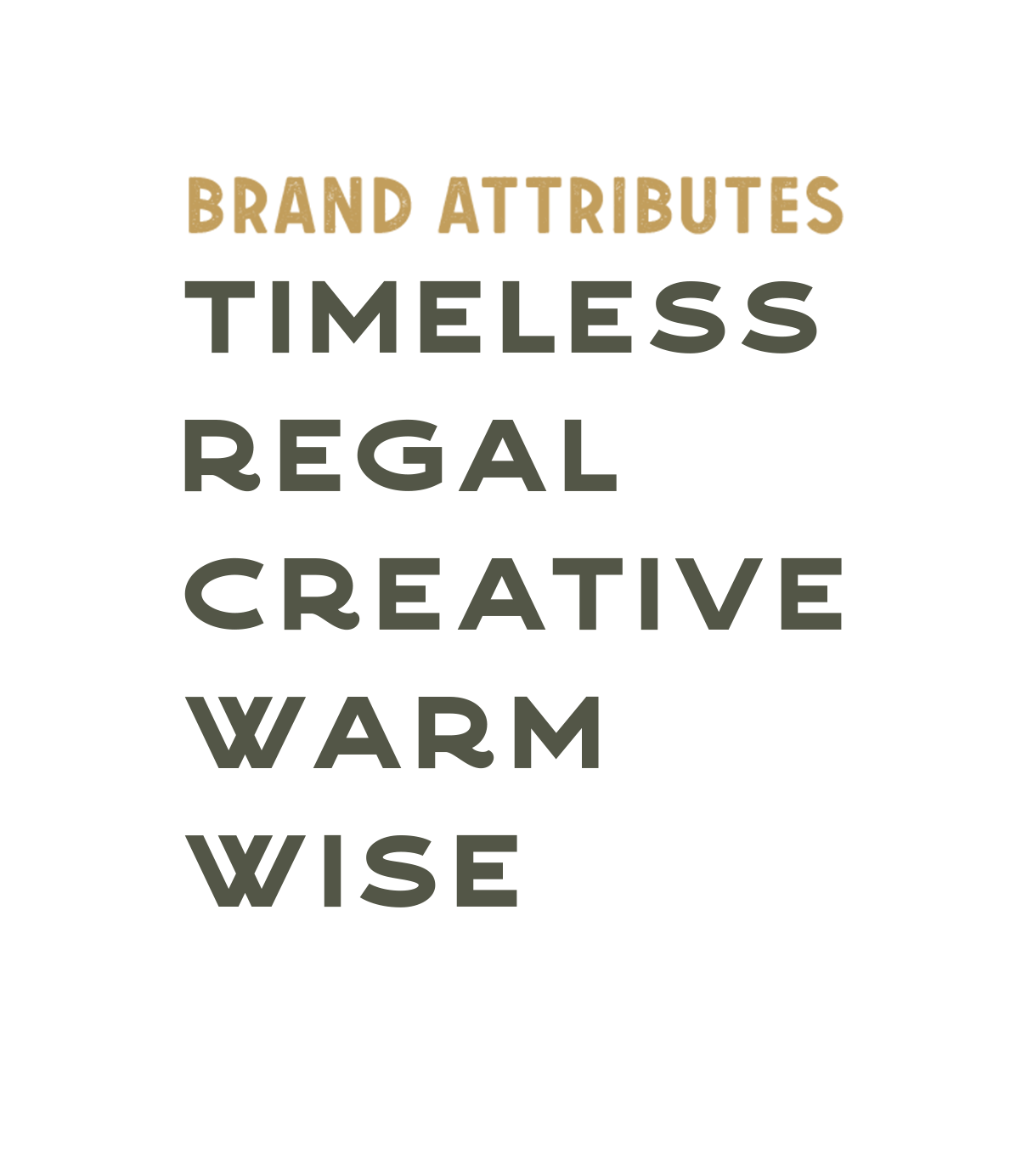 Saint Goose brand attributes - timeless, regal, creative, warm, wise
