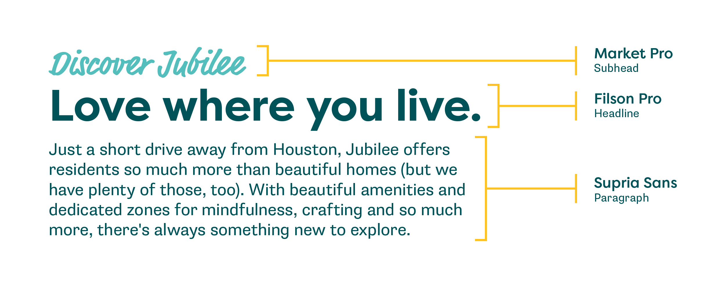 Jubilee brand information showing colors and typography