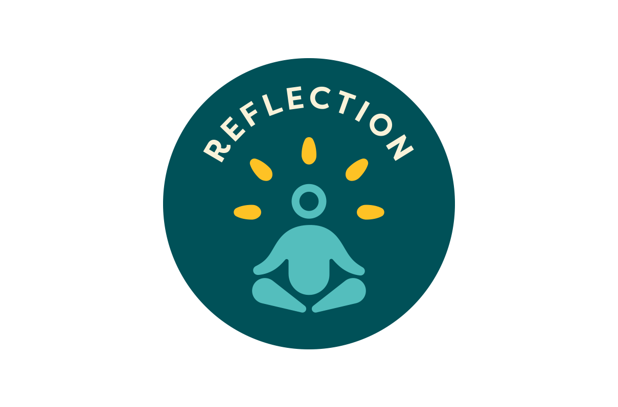 Connect Badge (teal person meditating reading 