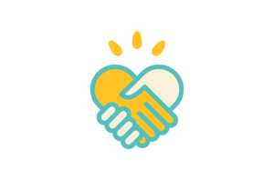 Connect Full Color Icon (yellow and cream hands shaking)