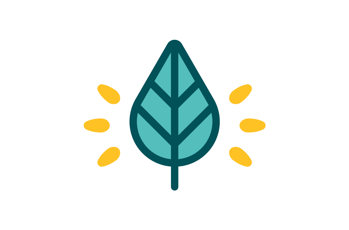 Explore Full Color Icon (two tone green leaf)