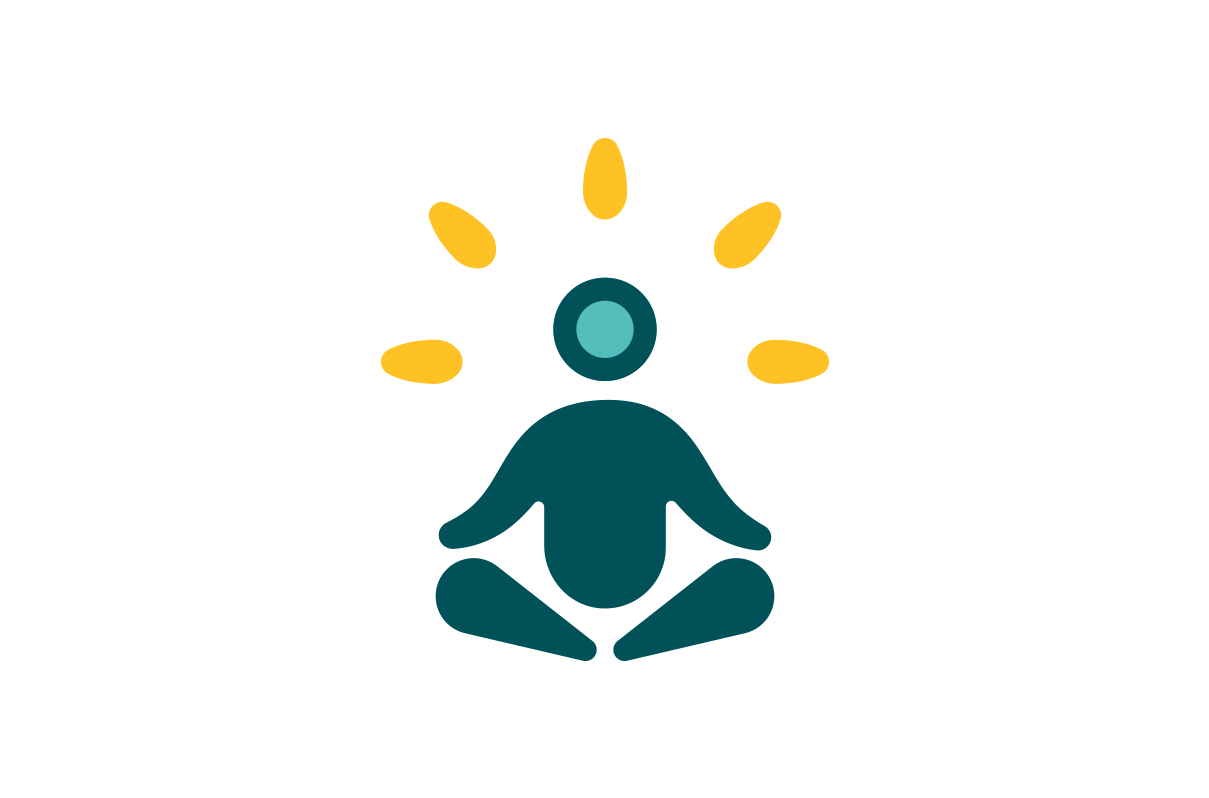 Reflect Full Color Icon (teal person meditating)