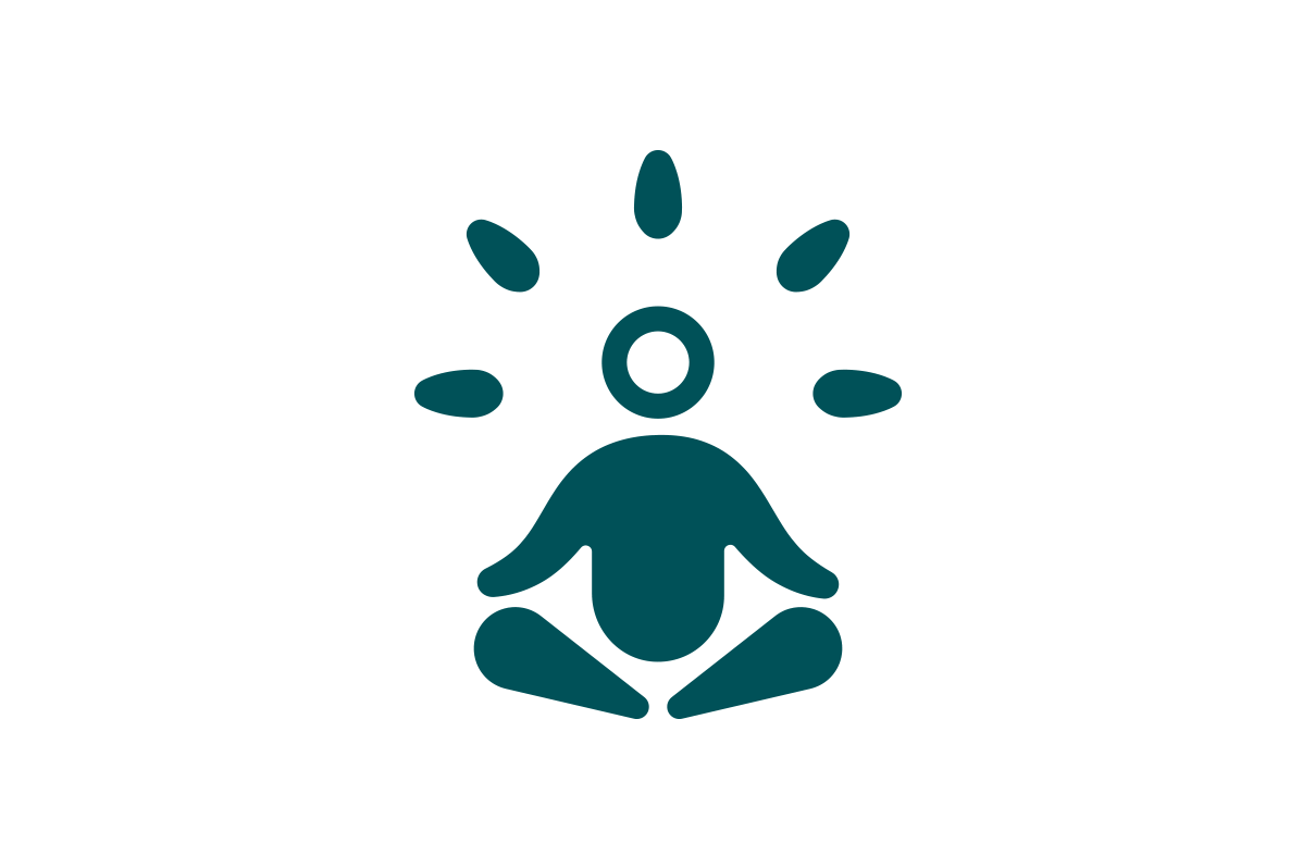 Reflect One Color Icon (teal person meditating)