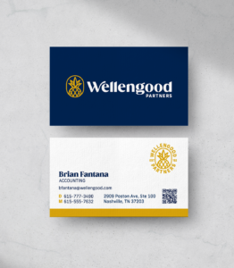 Wellengood Business cards on light background
