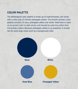 Wellengood color palette on grey background