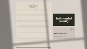 Example of stationery for Influential Beauty