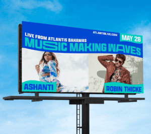 Billboard mockup with key art for Music Making Waves