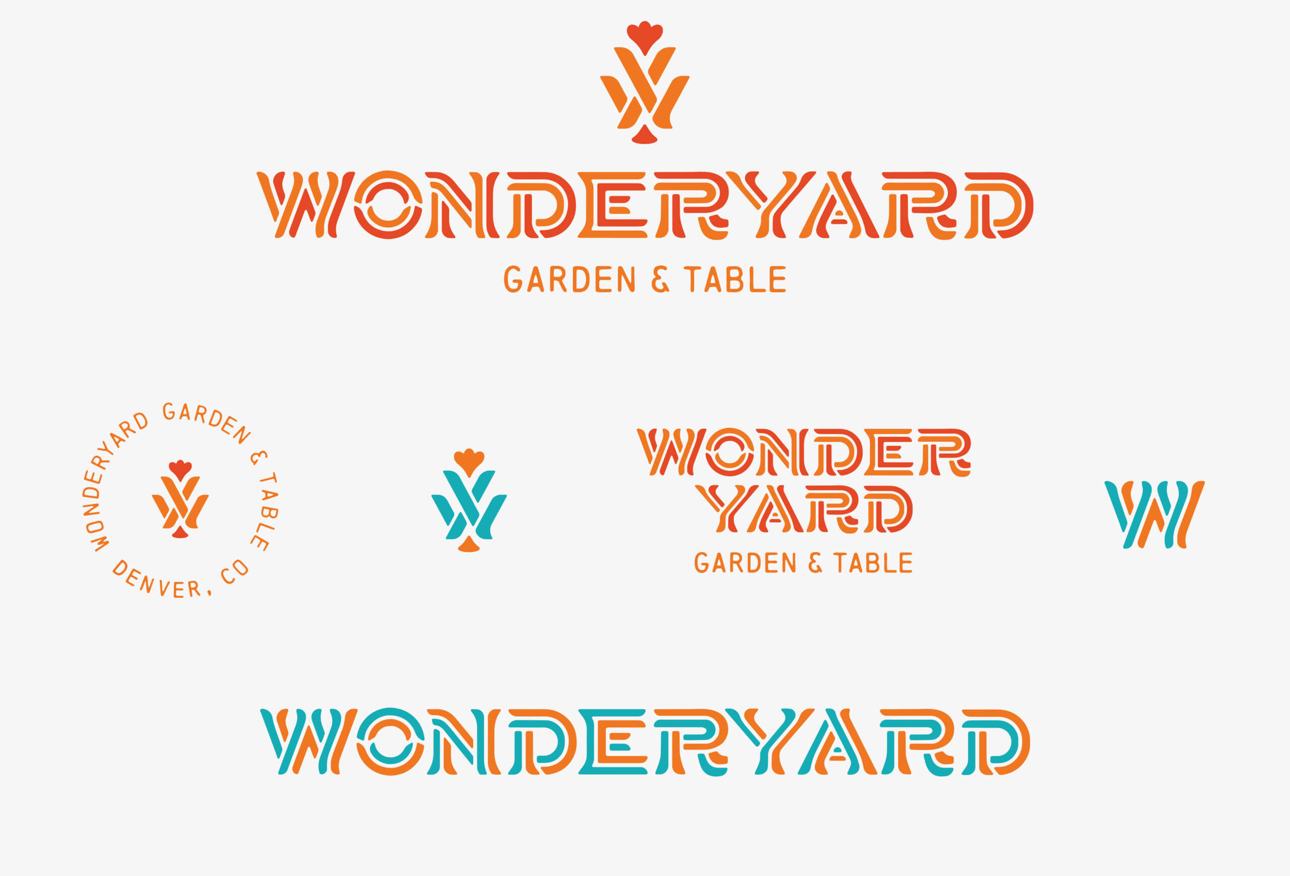 Wonderyard restaurant logo system