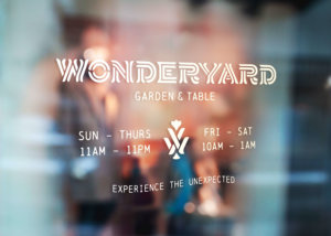 wonderyard vinyl mockup for restaurant