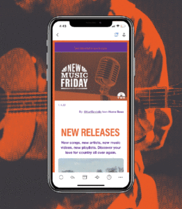A gif showing the different types of The Morning Hangover emails on iPhones. The emails include Discover Spotlight, New Music Friday, Woman Crush Wednesday, and Tailgate Watch