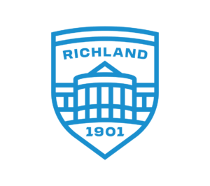 Richland Country Club crest in light blue