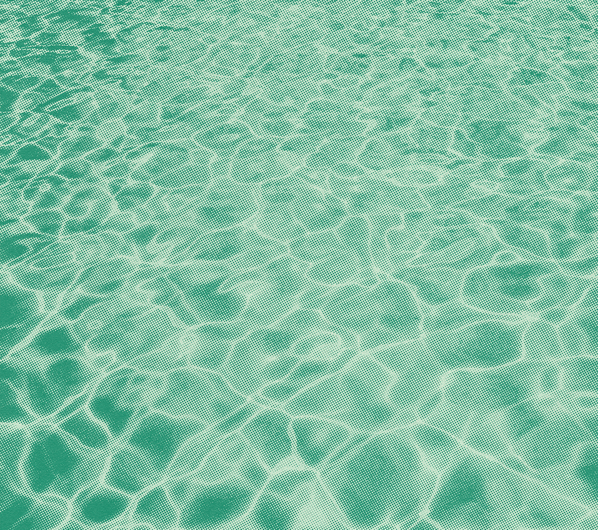 Halftone image of pool in mint and teal