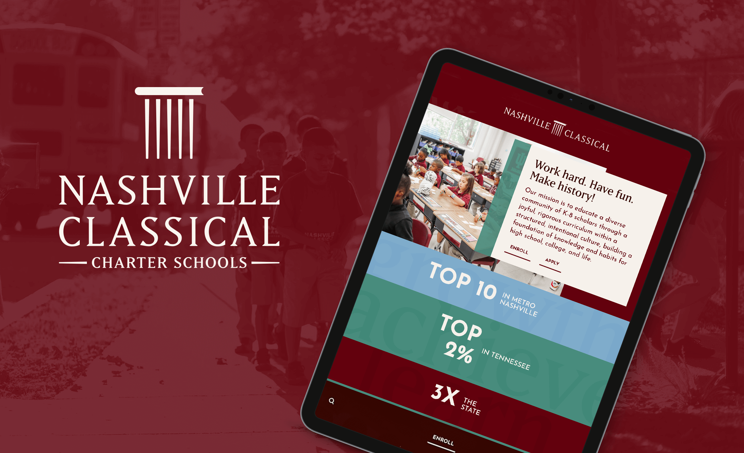 Nashville Classical Charter School website design and refreshed branding by ST8MNT