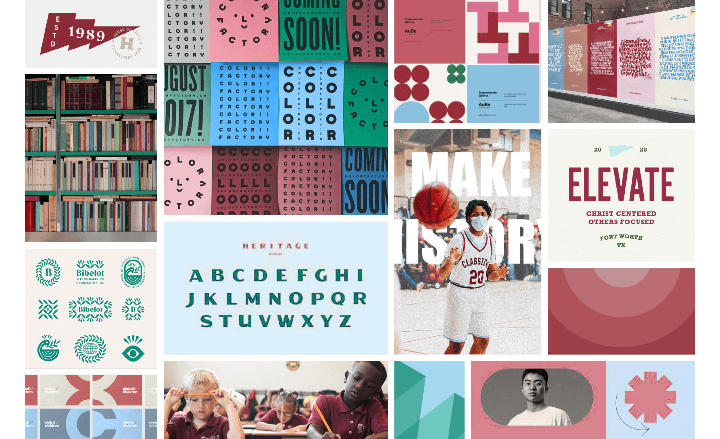 Moodboard of inspiration imagery for NCCS created by ST8MNT as part of branding project in Nashville, TN