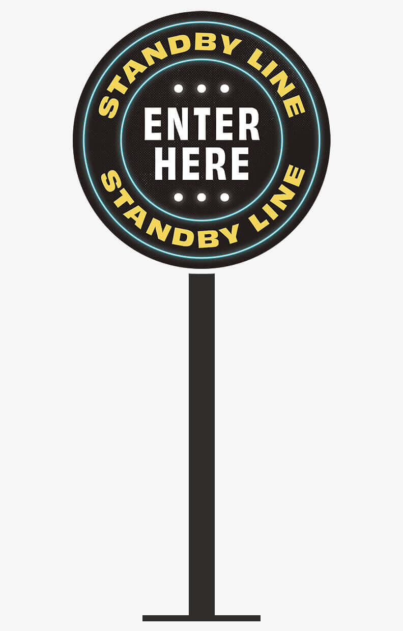 Enter Here Standby Line sign design for Life Is Beautiful Festival