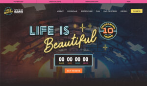 Life Is Beautiful festival website design