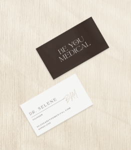 Business card mockup on textured background