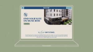 Motif on Music Row boutique hotel website homepage mockup