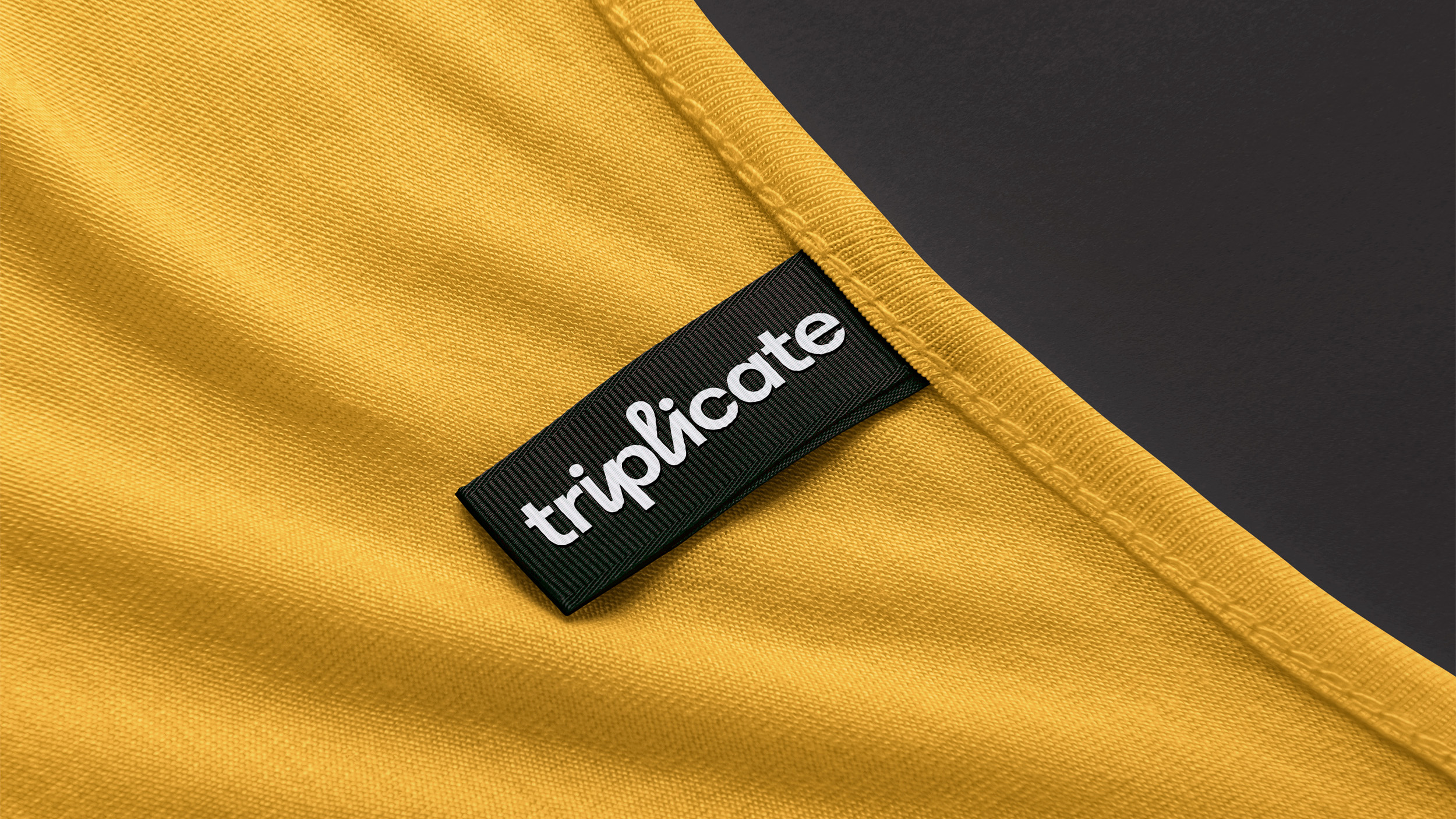 Mockup of shirt tag with the logo on it