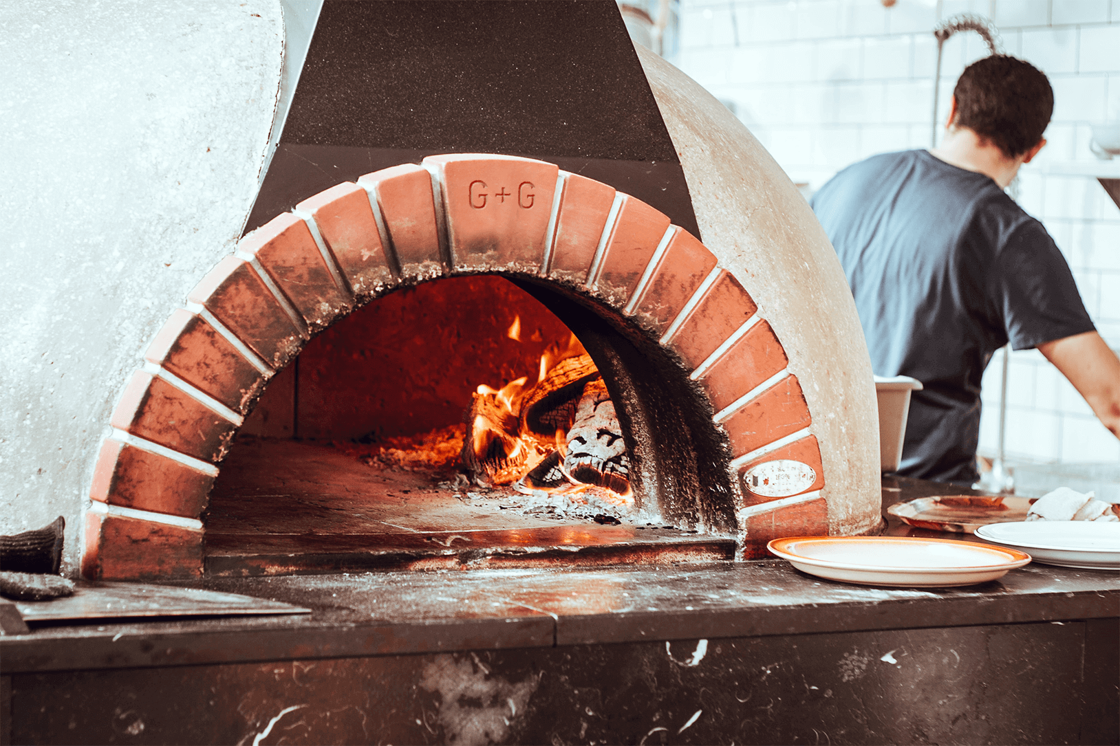 Garden + Grain brand application on brick oven