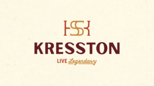 The main Kresston logo with tagline "Live Legendary" sits atop a textured background