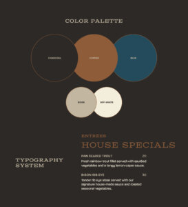Copper Table brand color palette that is refined and natural. Typographic system that is rugged and traditional by ST8MNT