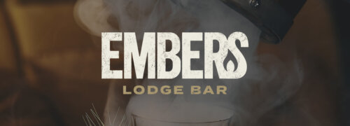 Embers Lodge Bar logo identity with smoking cocktail for Gaylord Rockies Hotel in Colorado