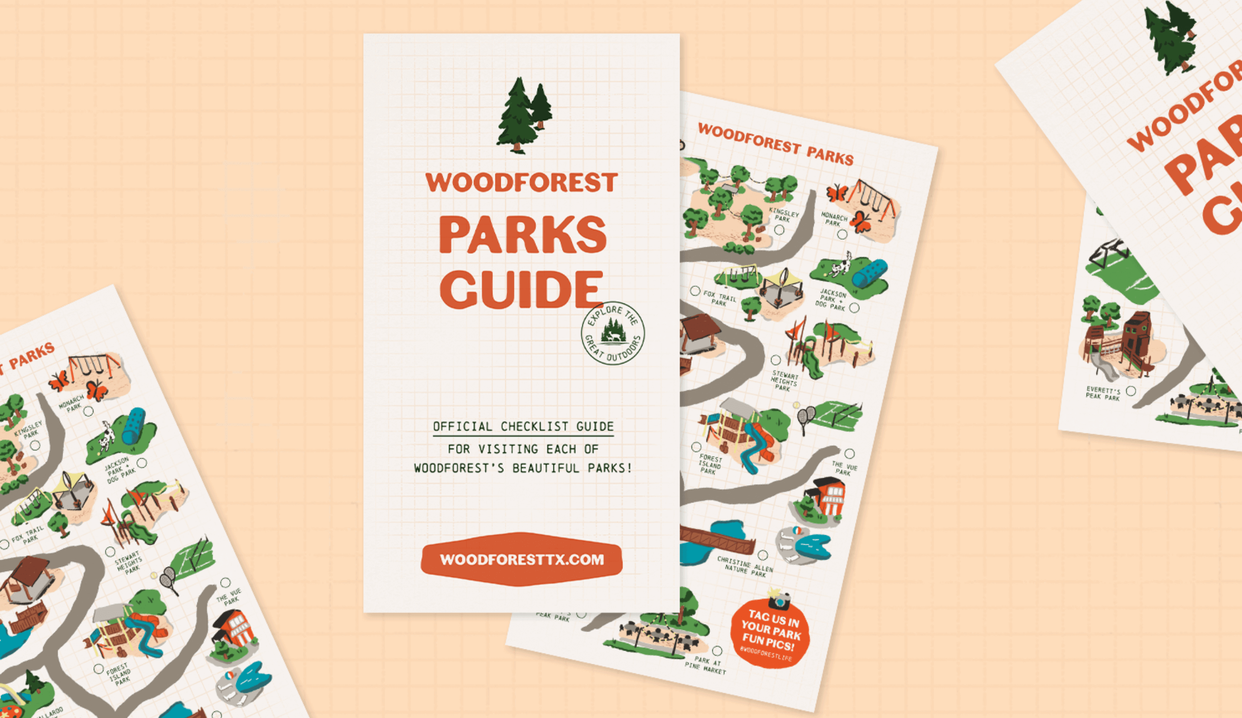 Park Guide created for the Hit the Road campaign created by ST8MNT for the Woodforest Fall campaign