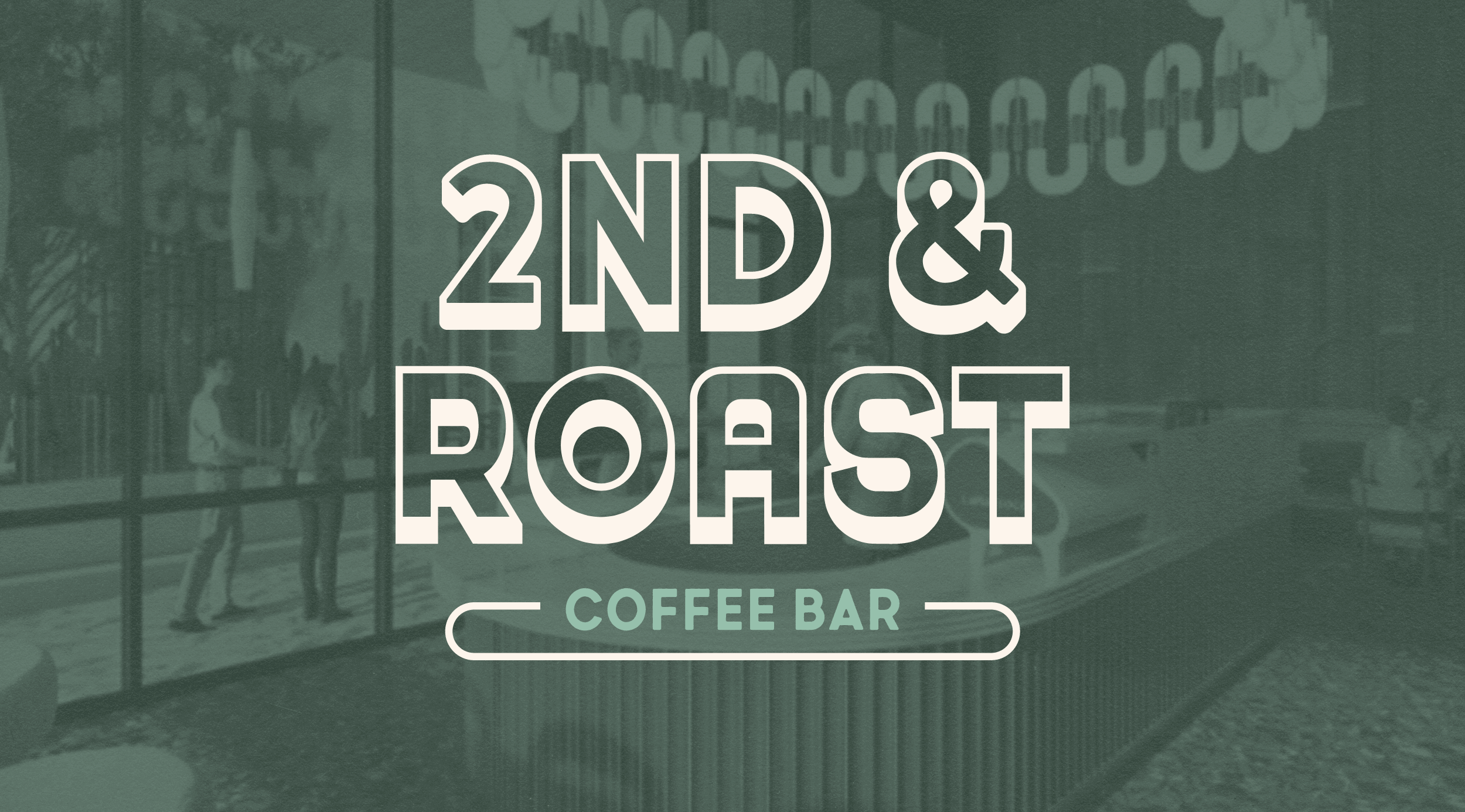 Treated image with 2nd & Roast logo created by ST8MNT for branding project for cafe in W Hotel Austin