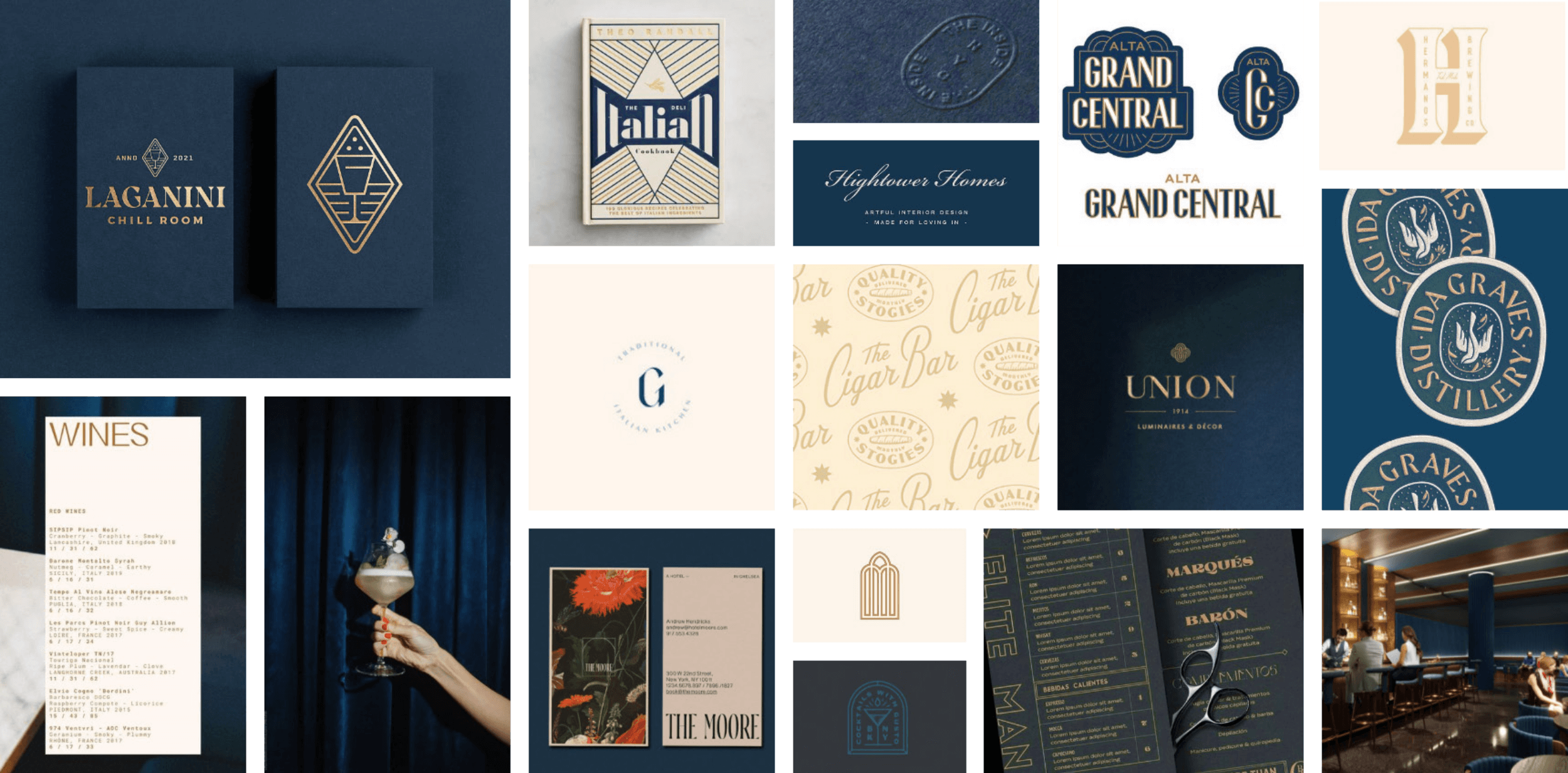 Moodboard of inspiration imagery for Midnight Blue created by ST8MNT as part of branding project for W Hotel in Austin, TX