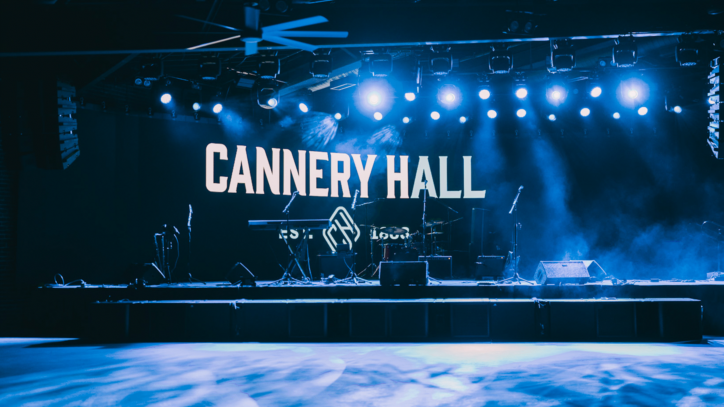 Cannery Hall venue logos used on the MainStage and as signage on location.