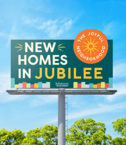 Jubilee billboard campaign created by ST8MNT as part of print collateral project for master-planned community in Texas