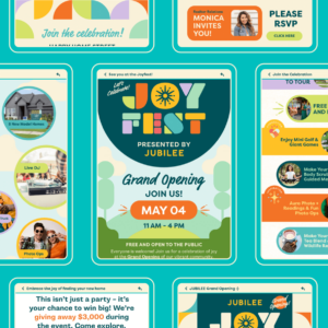 Jubilee Joyfest email designs created by ST8MNT for grand opening of master-planned community in Texas
