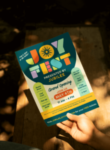 Jubilee Joyfest key art flyer created by ST8MNT for grand opening of master-planned community in Texas