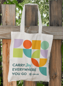 Jubilee Joyfest tote designs created by ST8MNT for grand opening of master-planned community in Texas