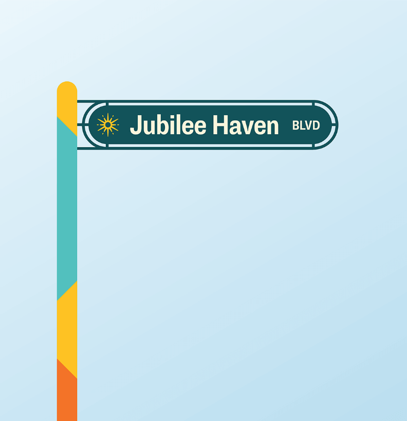 Community street sign concept utilizing brand assets created by ST8MNT for Jubilee in Hockley, Texas