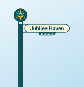 Texas community street sign concept utilizing brand assets created by ST8MNT for Jubilee