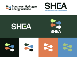 SHEA logo system including word mark, logomark and icons
