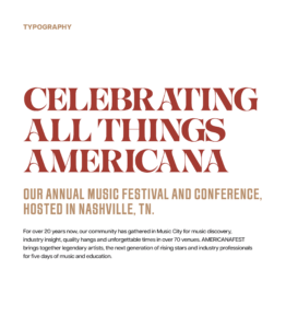 Typography for the Americana Music Association site