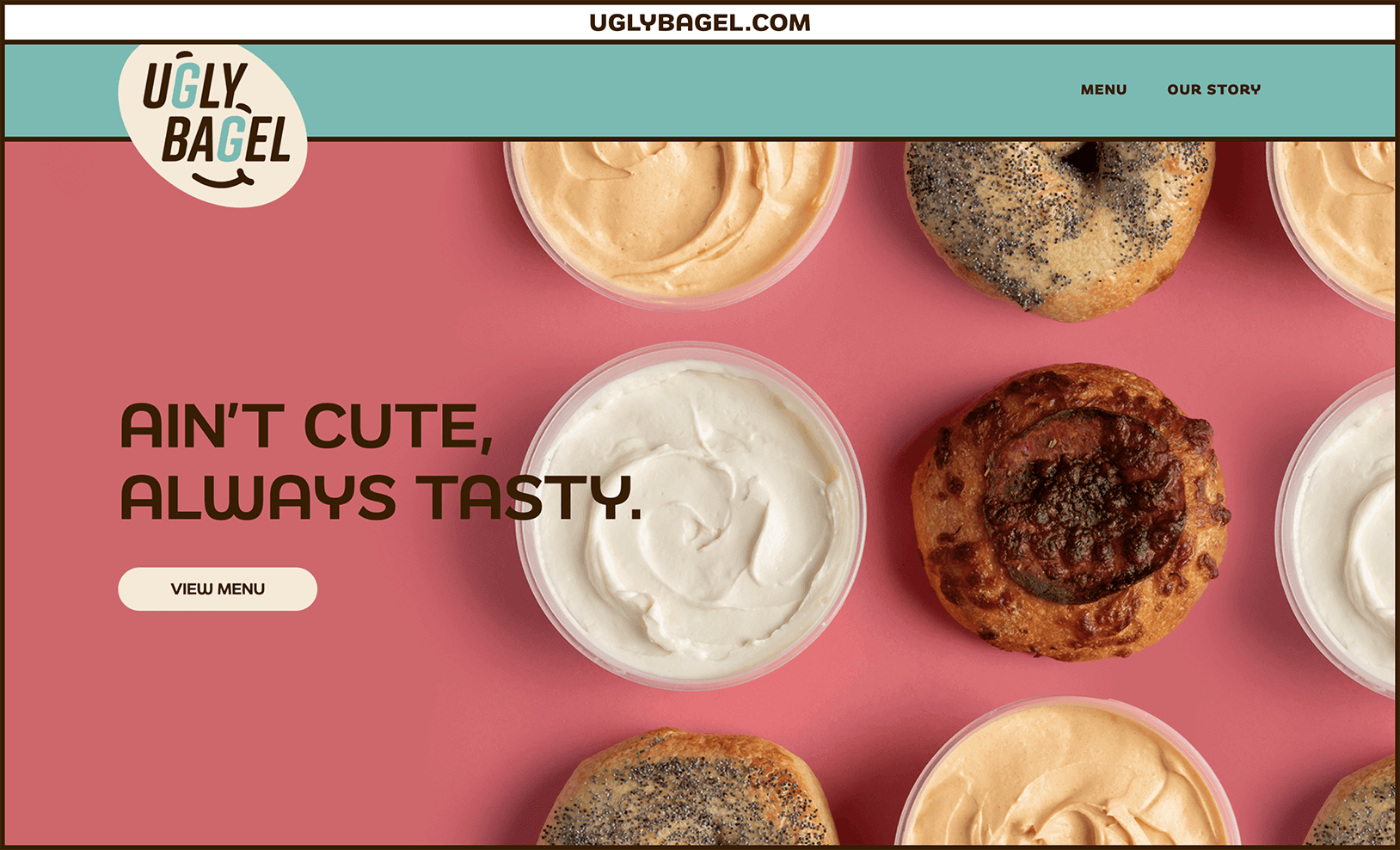 Ugly Bagel website design homepage