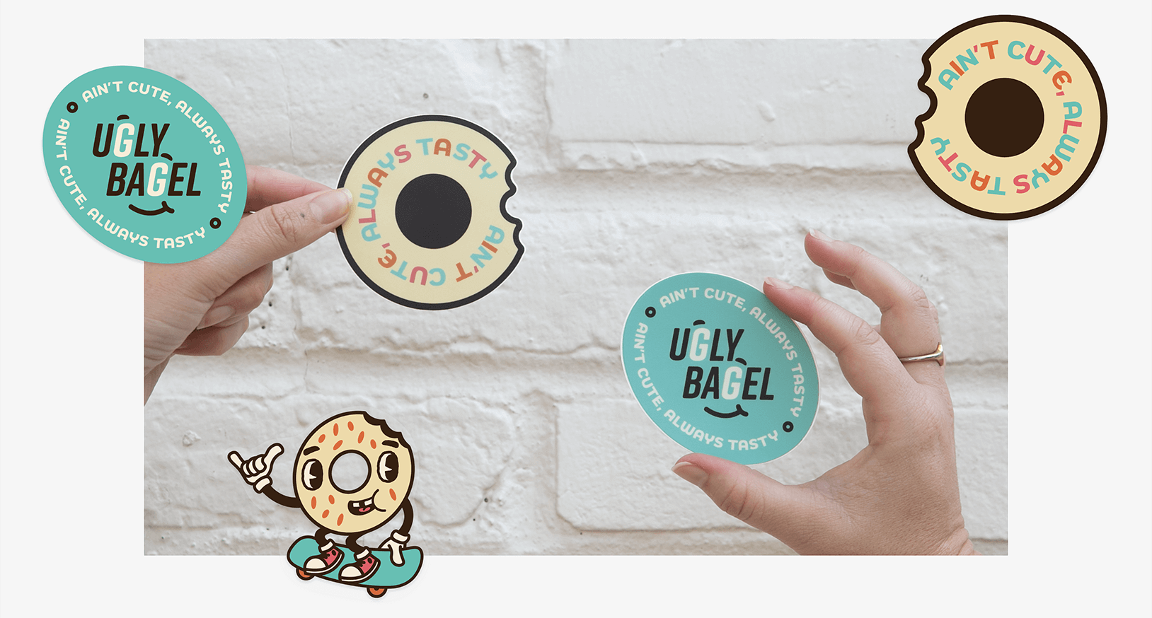 Ugly Bagel custom sticker designs