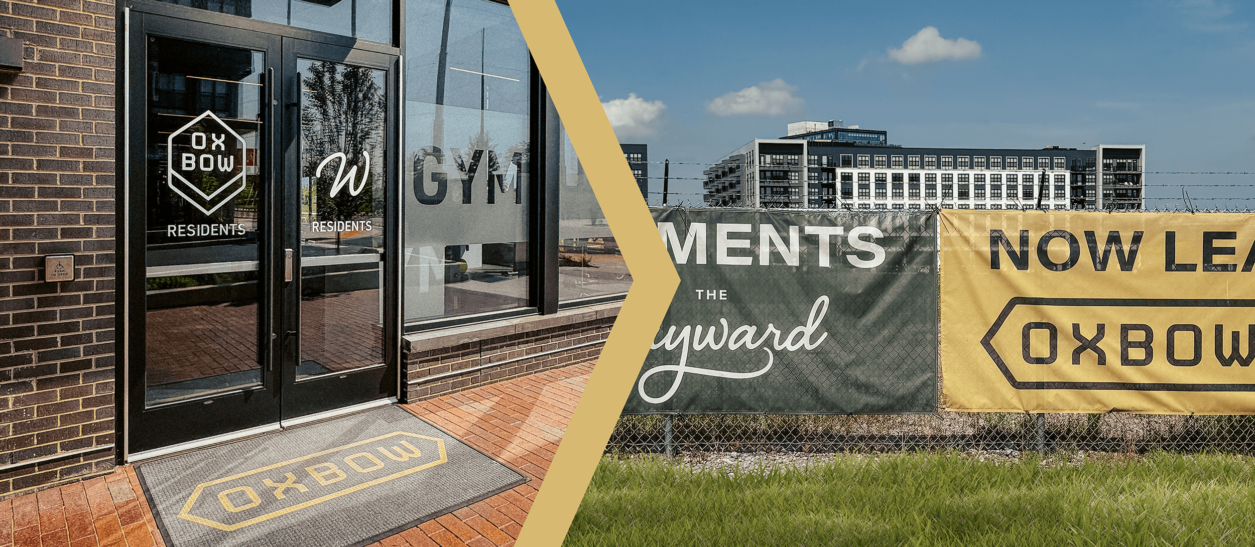 st8_oxbow_full-width-fence-gym Oxbow and The Wayward apartment branding Nashville TN fence wrap and window designs