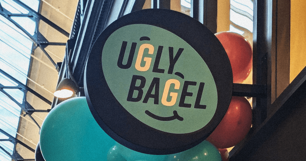 Ugly Bagel store outside signage