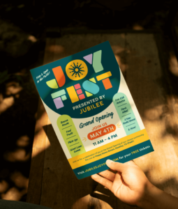 Jubilee Joyfest key art flyer created by ST8MNT for grand opening of master-planned community in Texas