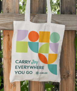 Jubilee Joyfest tote designs created by ST8MNT for grand opening of master-planned community in Texas