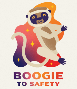 Disco Island Escape "boogie to safety" playing card illustration detail.