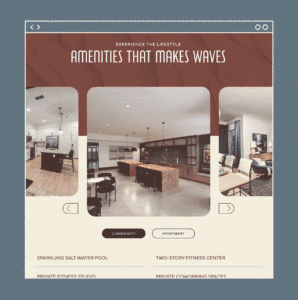 GIF of Amenity page design as part of the Upshore website design completed by ST8MNT