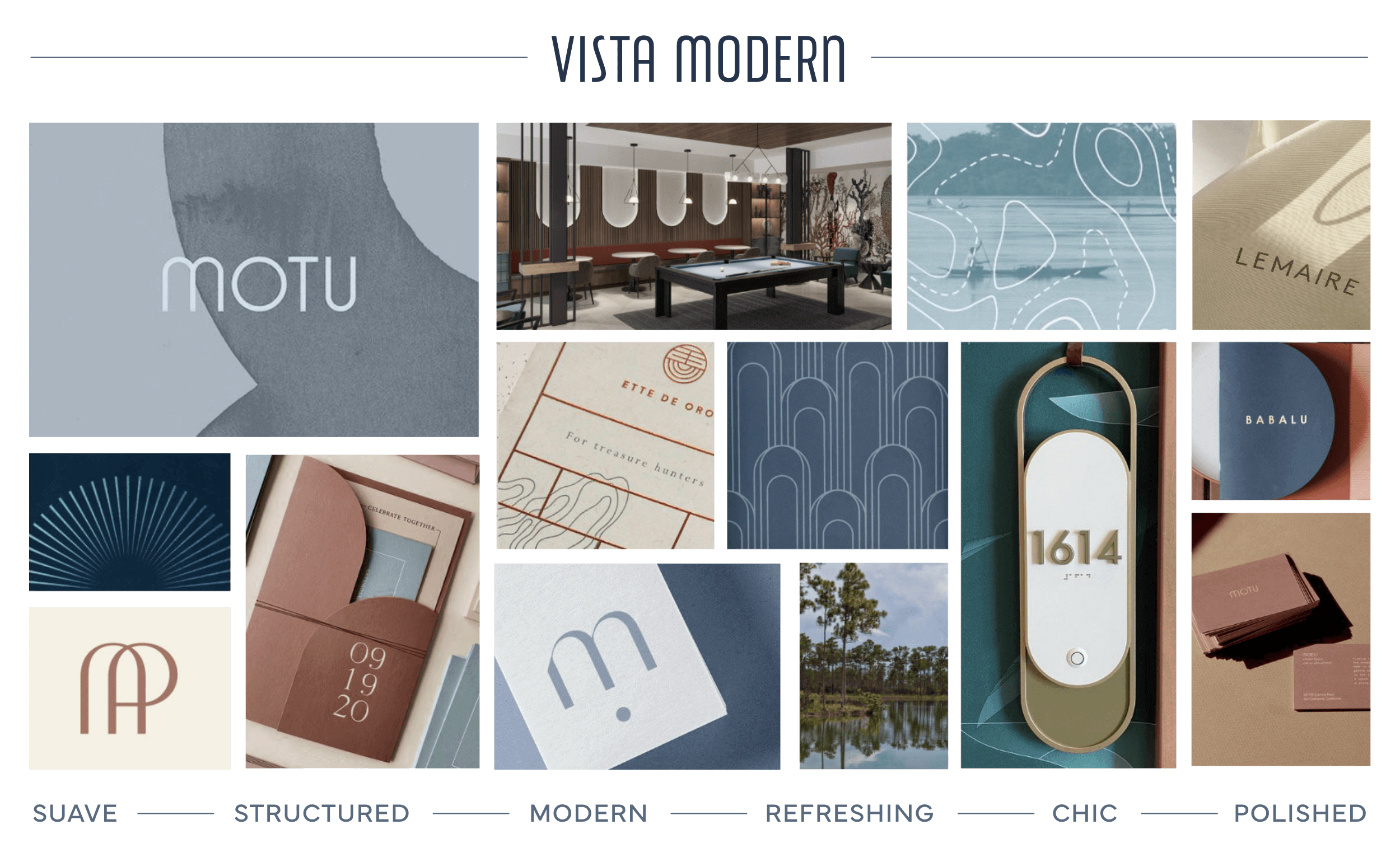 Upshore Moodboard Moodboard of images serving as inspiration for Upshore. The moodboard is titled