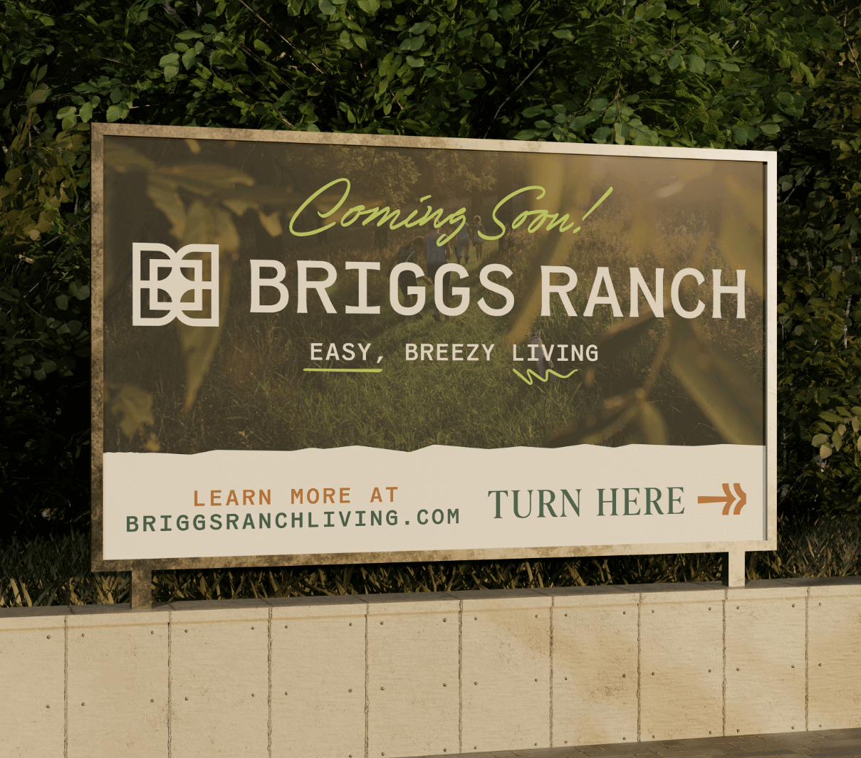 Billboard and out-of-home advertising for Briggs Ranch created by ST8MNT